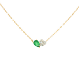 14k Yellow Gold Toi et Moi Diamond Pendant