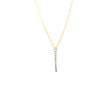 14k Two-tone 0.05 ctw Diamond Cross Necklace