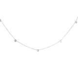14k White Gold 0.15 ctw Diamond Station Necklace