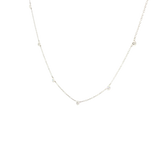14k White Gold 0.15 ctw Diamond Station Necklace