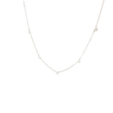 14k White Gold 0.15 ctw Diamond Station Necklace