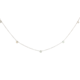 14k White Gold 0.15 ctw Diamond Station Necklace