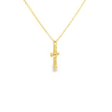 14k Yellow Gold 0.15 ctw Diamond Cross Pendant