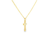 14k Yellow Gold 0.15 ctw Diamond Cross Pendant