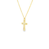14k Yellow Gold 0.15 ctw Diamond Cross Pendant