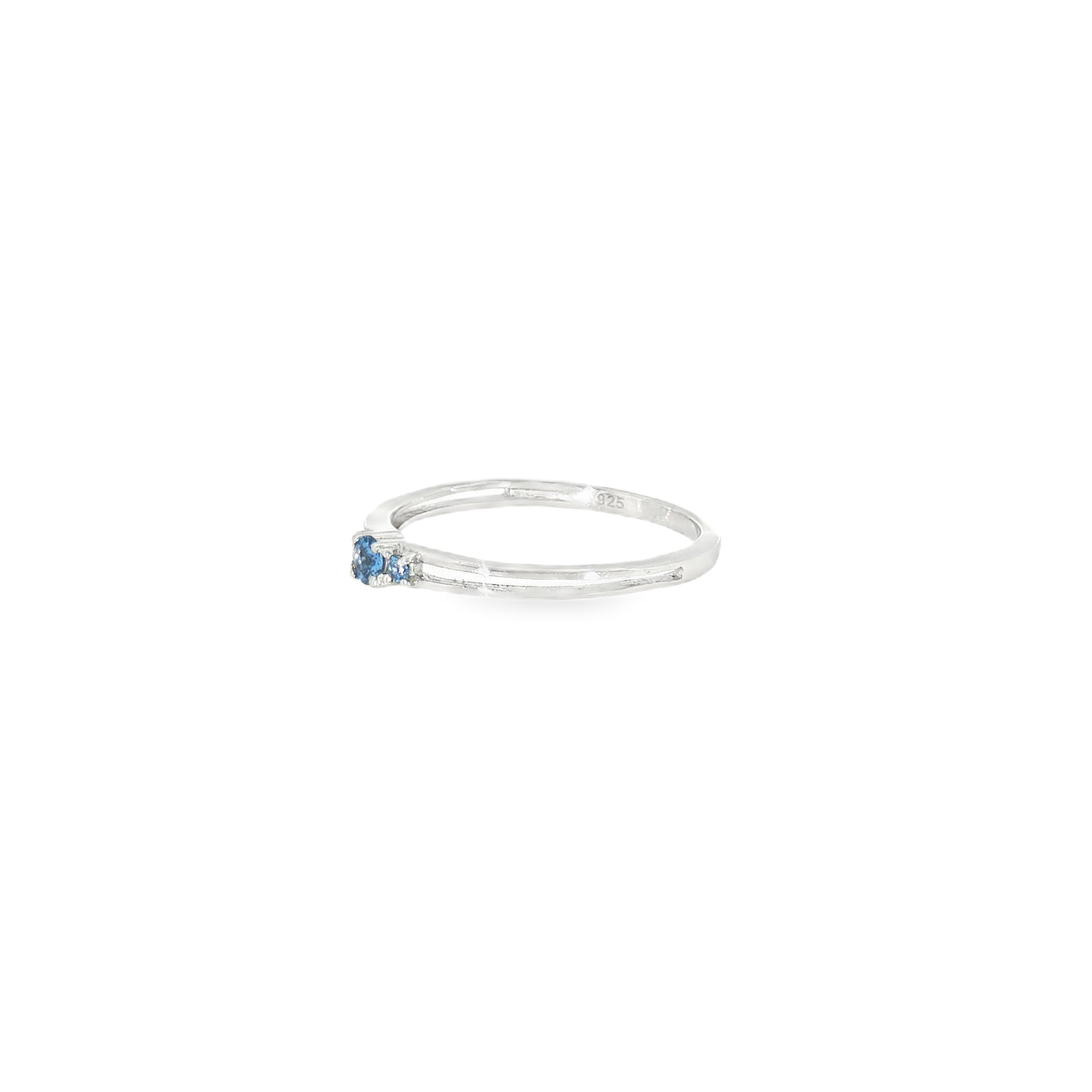 Sterling Silver 0.11 ctw MT Yogo Sapphire Women's Ring Size 7.25