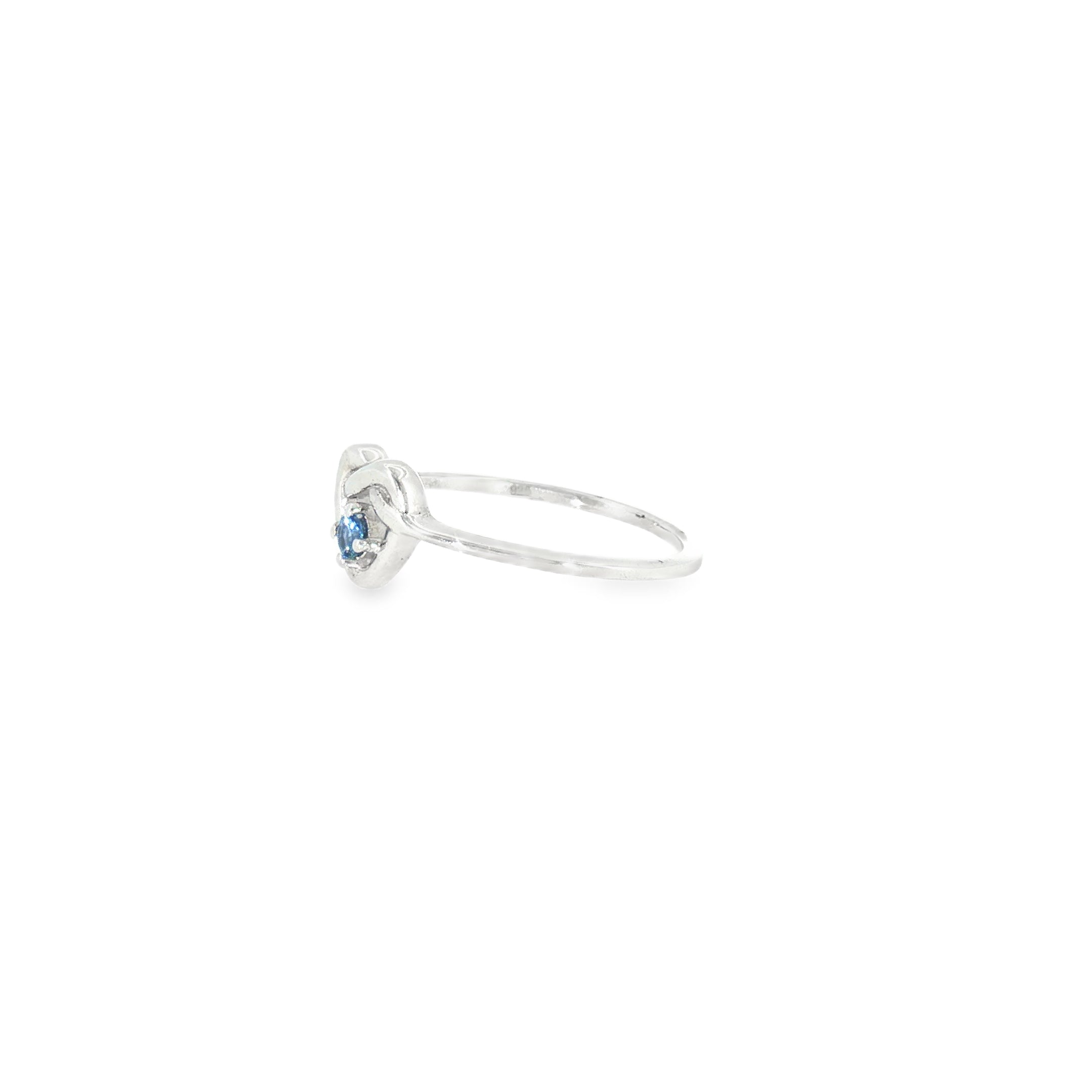 Sterling Silver 0.08 ctw MT Yogo Sapphire Women's Ring Size 7.5