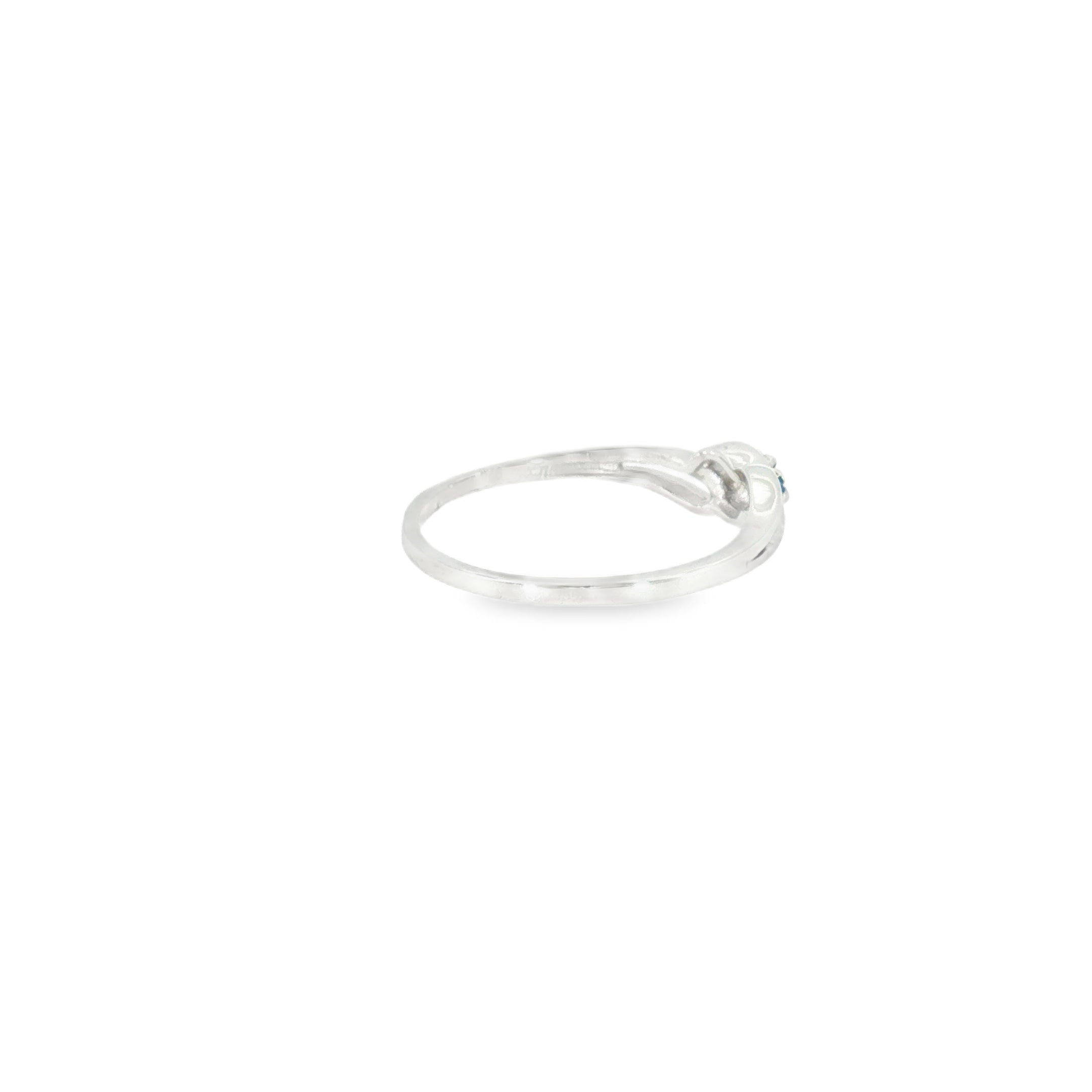 Sterling Silver 0.04 ctw MT Yogo Sapphire Women's Ring Size 8.5