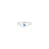 Sterling Silver 0.05 ctw MT Yogo Sapphire Women's Ring Size 6.5