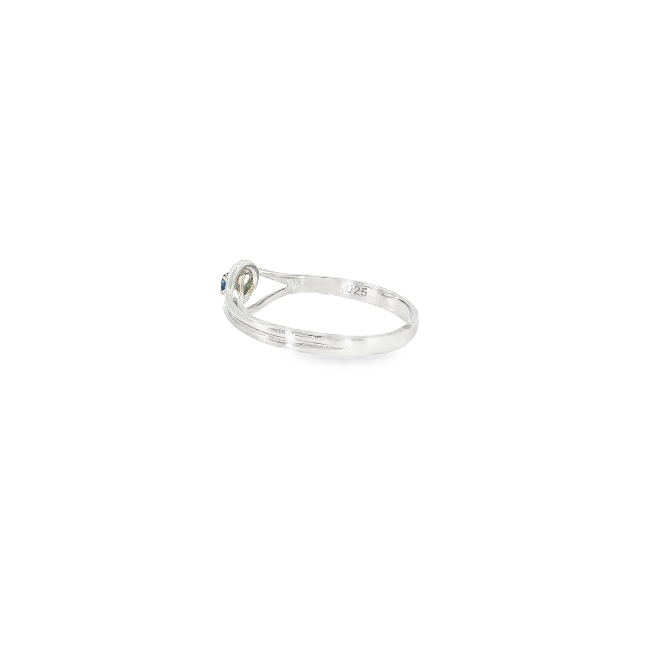 Sterling Silver 0.05 ctw MT Yogo Sapphire Women's Ring Size 6.5