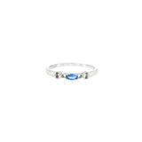 Sterling Silver 0.15 ctw MT Yogo Sapphire Women's Ring Size 10