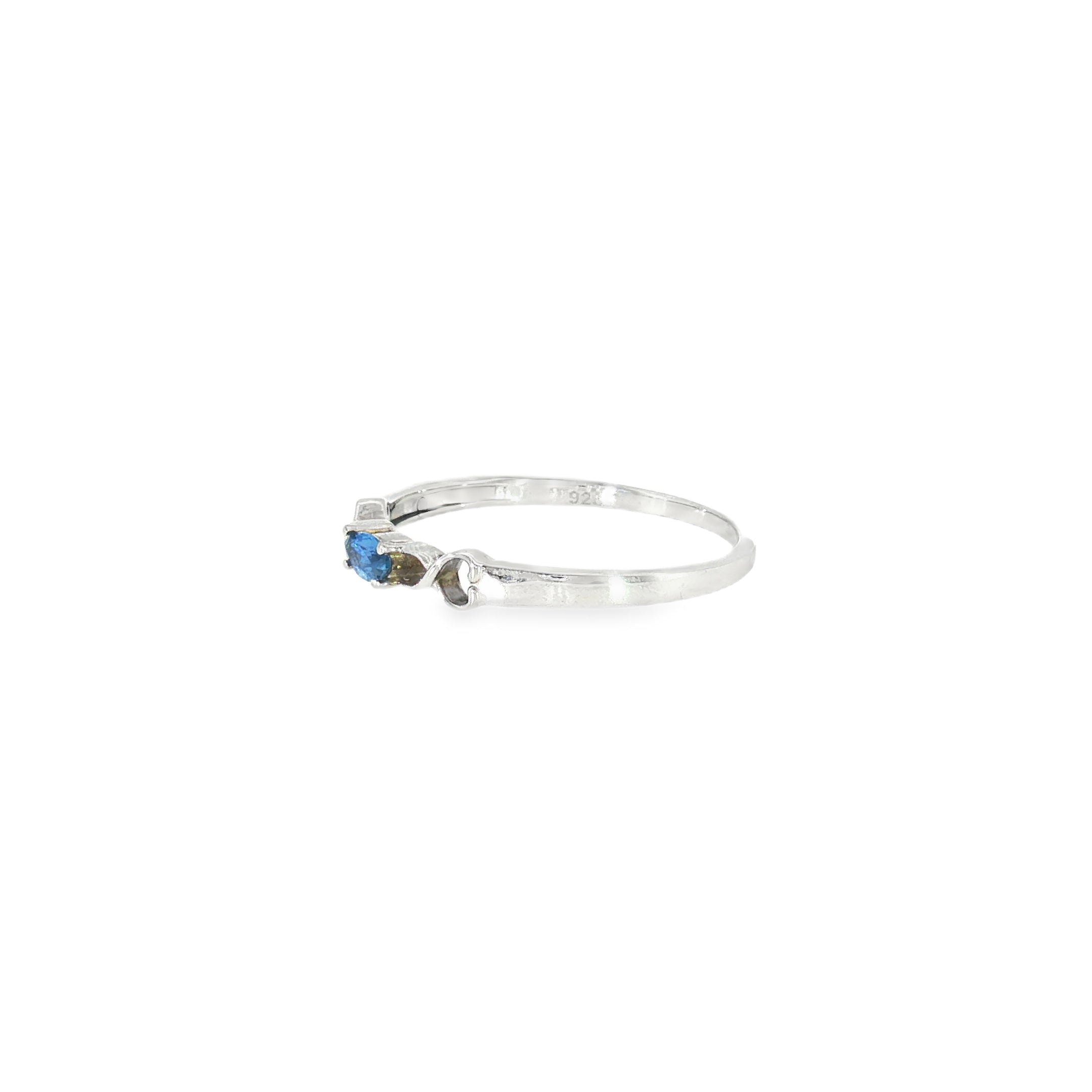 Sterling Silver 0.15 ctw MT Yogo Sapphire Women's Ring Size 10