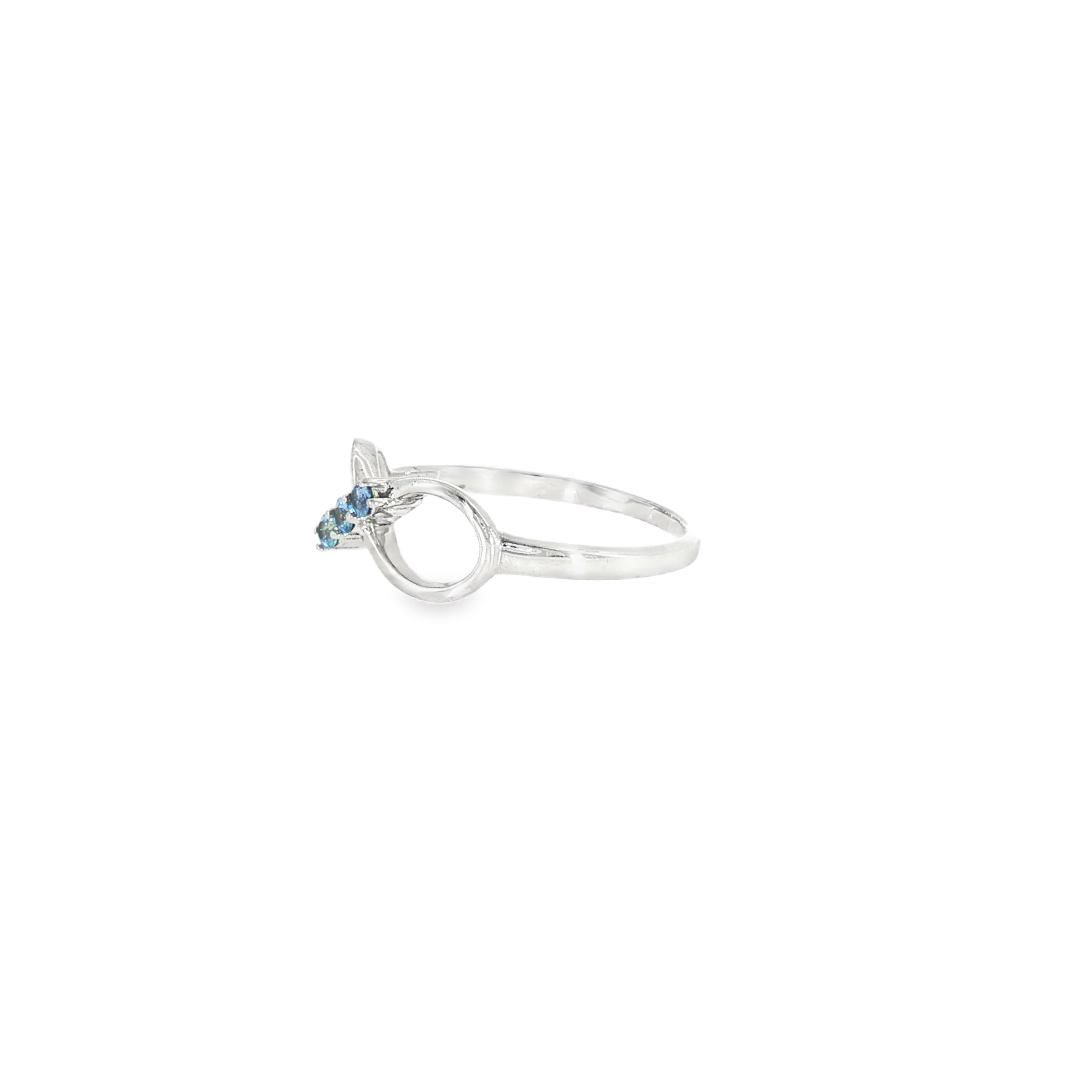 Sterling Silver 0.12 ctw MT Yogo Sapphire Women's Ring Size 7.5