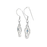 Sterling Silver 0.22 ctw Dangle MT Yogo Sapphire Earrings