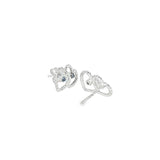Sterling Silver 0.11 ctw Heart MT Yogo Sapphire Earrings