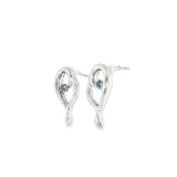 Sterling Silver 0.08 ctw MT Yogo Sapphire Earrings