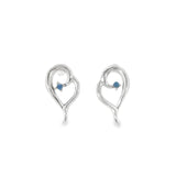 Sterling Silver 0.08 ctw MT Yogo Sapphire Earrings