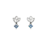 Sterling Silver 0.25 ctw Nature Inspired MT Yogo Sapphire Earrings