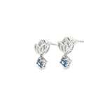 Sterling Silver 0.25 ctw Nature Inspired MT Yogo Sapphire Earrings