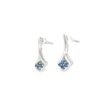 Sterling Silver Nature Inspired MT Yogo Sapphire Earrings