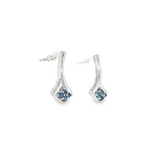 Sterling Silver Nature Inspired MT Yogo Sapphire Earrings