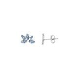 Sterling Silver 0.45 ctw Nature Inspired MT Yogo Sapphire Earrings