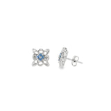 Sterling Silver 0.25 ctw MT Yogo Sapphire Earrings