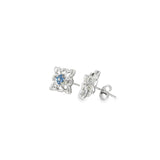 Sterling Silver 0.25 ctw MT Yogo Sapphire Earrings