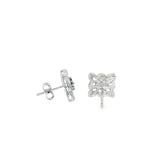 Sterling Silver 0.25 ctw MT Yogo Sapphire Earrings