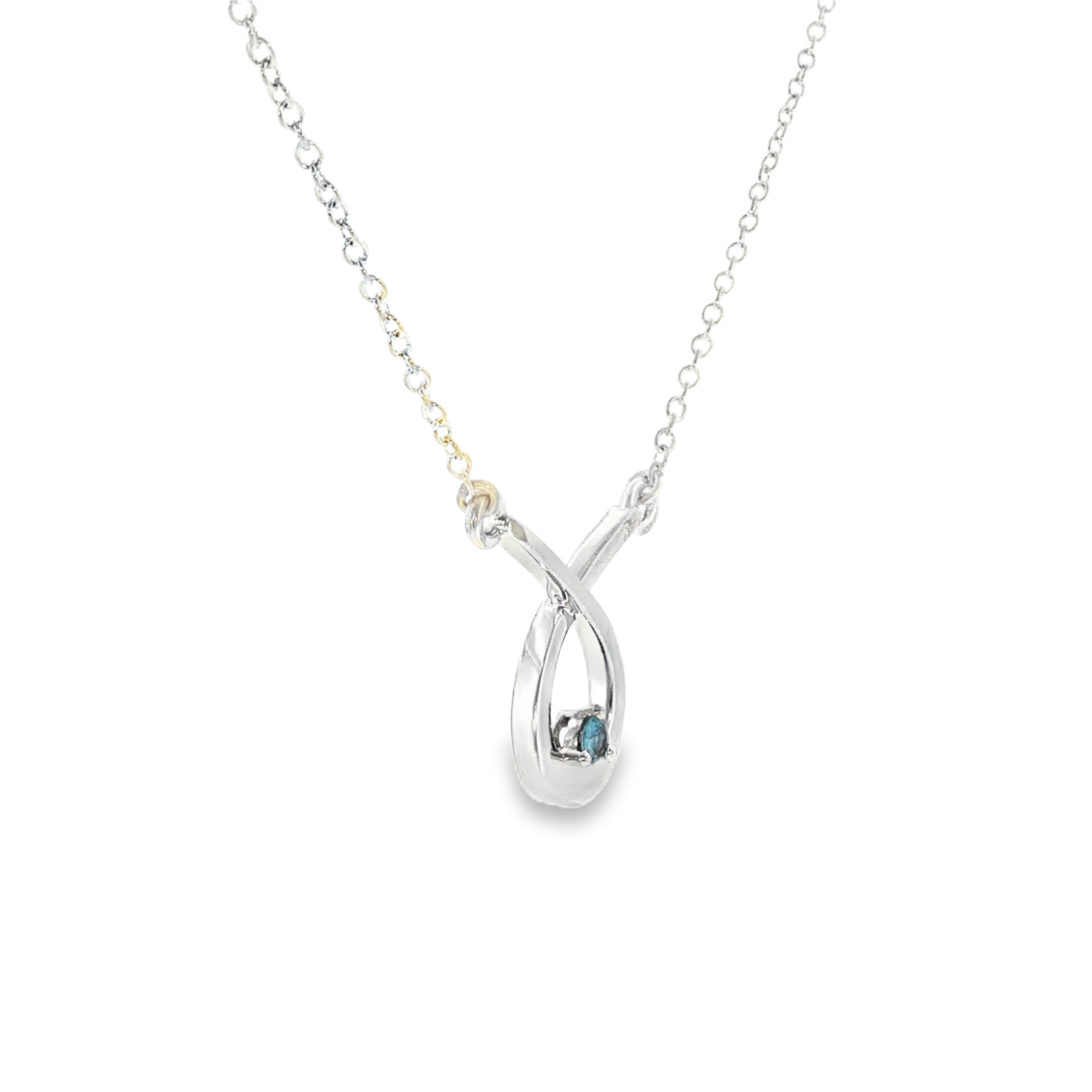Sterling Silver 0.08 ctw MT Yogo Sapphire Pendant