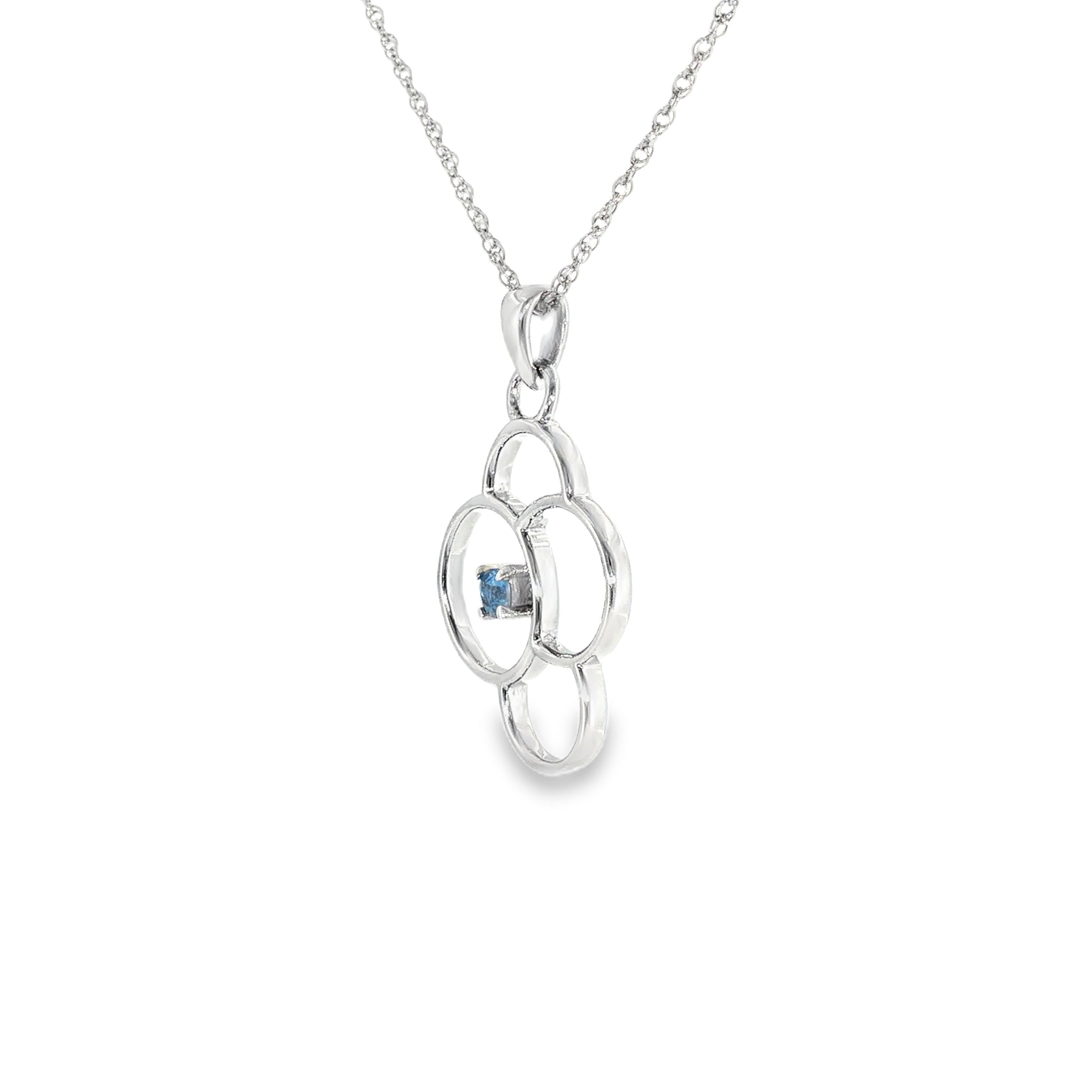 Sterling Silver 0.10 ctw MT Yogo Sapphire Pendant