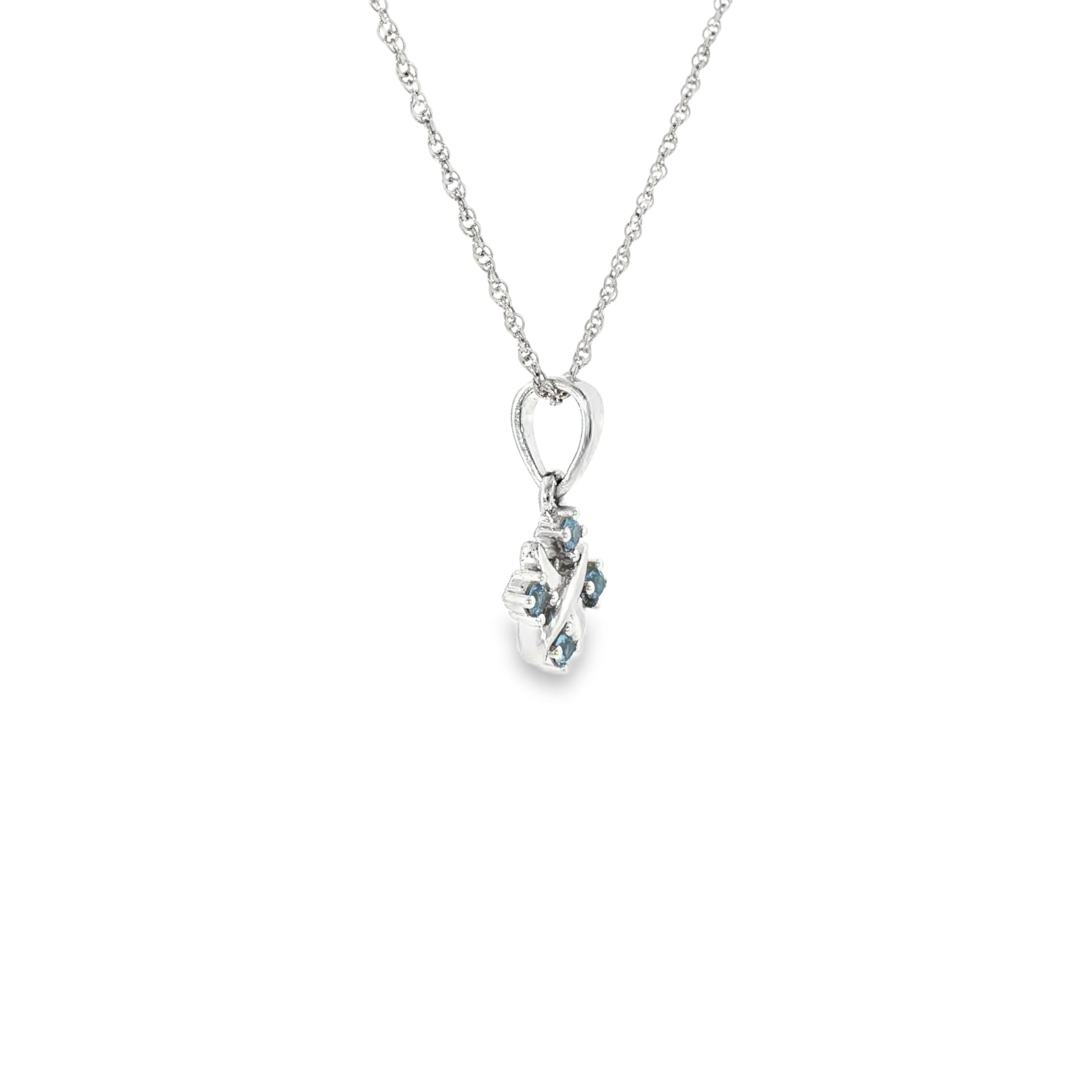 Sterling Silver 0.12 ctw MT Yogo Sapphire Pendant