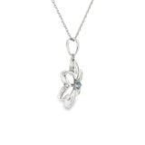 Sterling Silver 0.15 ctw Nature Inspired MT Yogo Sapphire Pendant