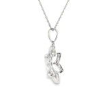 Sterling Silver 0.15 ctw Nature Inspired MT Yogo Sapphire Pendant