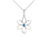Sterling Silver 0.15 ctw Nature Inspired MT Yogo Sapphire Pendant