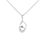Sterling Silver 0.06 ctw MT Yogo Sapphire Pendant