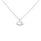 Sterling Silver 0.09 ctw Heart MT Yogo Sapphire Pendant