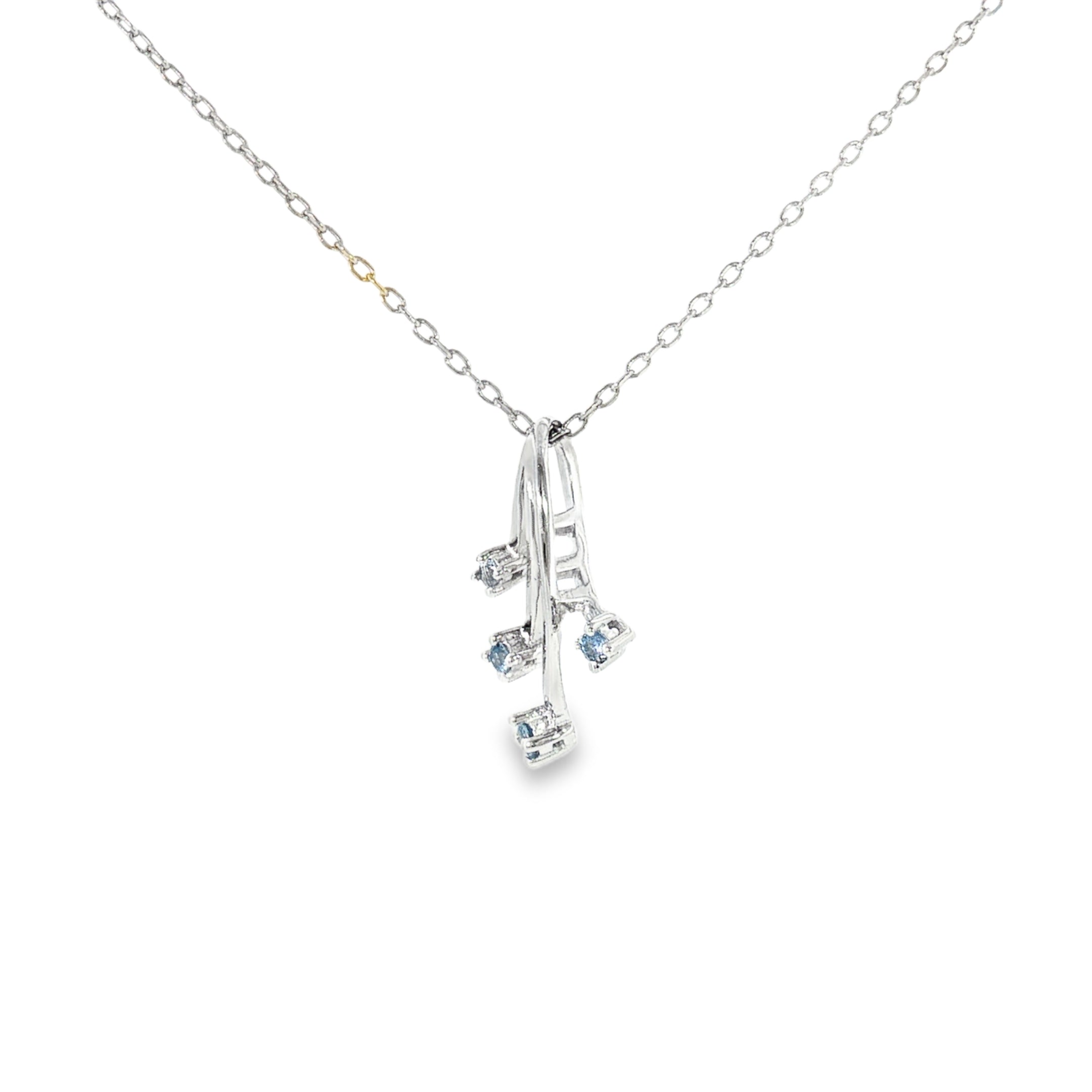 Sterling Silver 0.13 ctw Nature Inspired MT Yogo Sapphire Pendant
