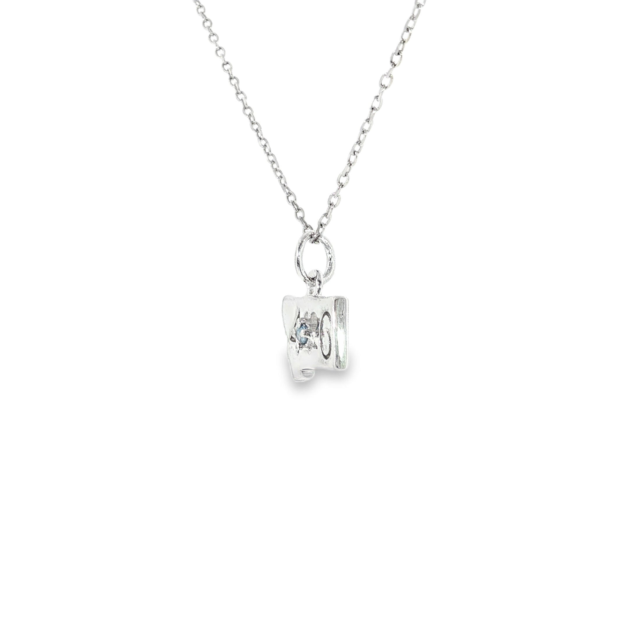 Sterling Silver 0.03 ctw 406 MT Yogo Sapphire Pendant