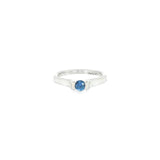 14k White Gold Cathedral 0.30ctw MT Yogo Sapphire Women's Ring