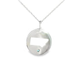 Sterling Silver 0.04 ctw Montana State Montana Sapphire Pendant
