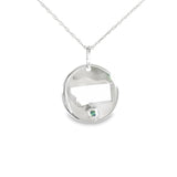 Sterling Silver 0.04 ctw Montana State Montana Sapphire Pendant