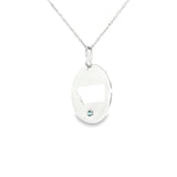 Sterling Silver 0.04 ctw Montana State Montana Sapphire Pendant