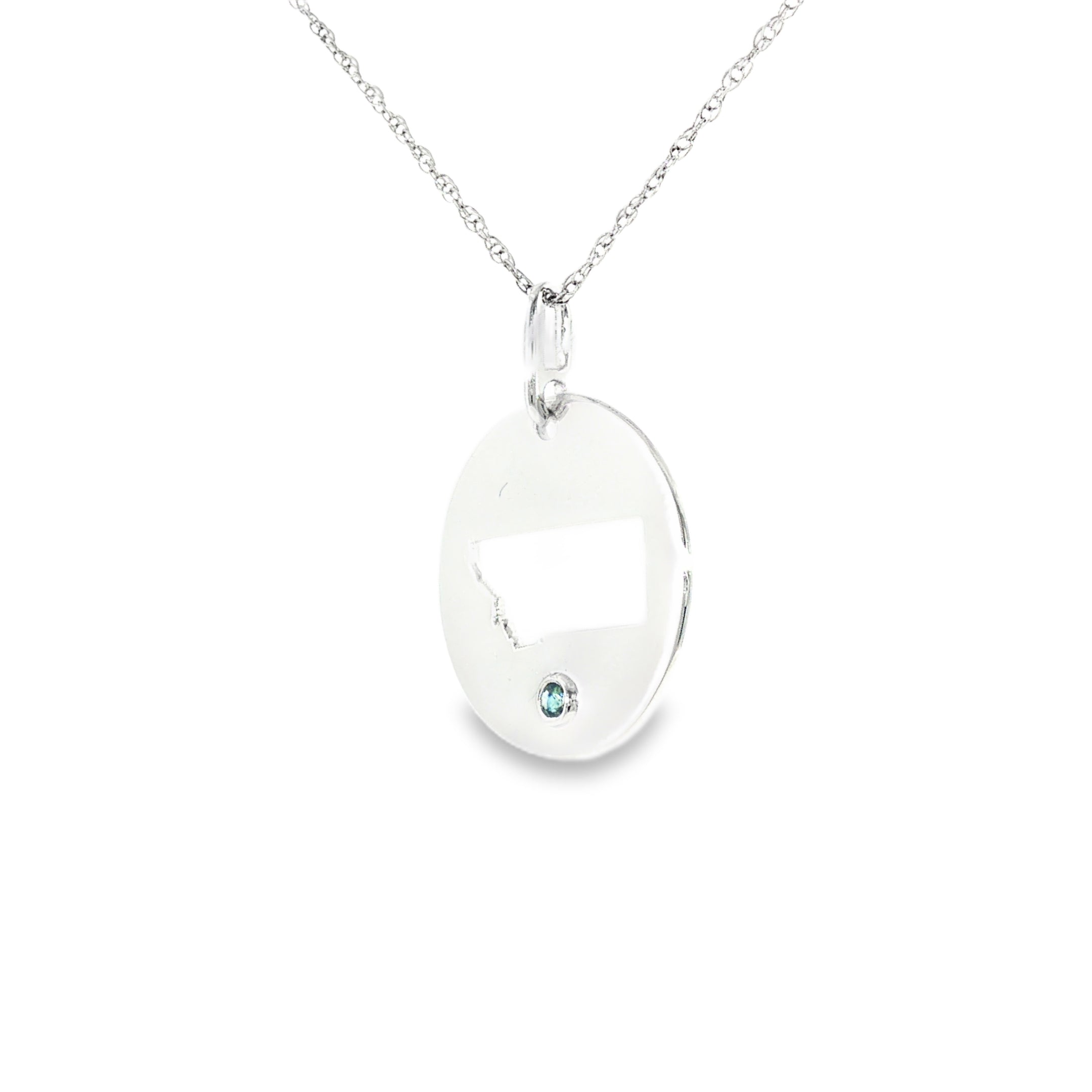 Sterling Silver 0.04 ctw Montana State Montana Sapphire Pendant