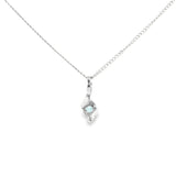 Sterling Silver 0.18ctw Montana Sapphire Pendant