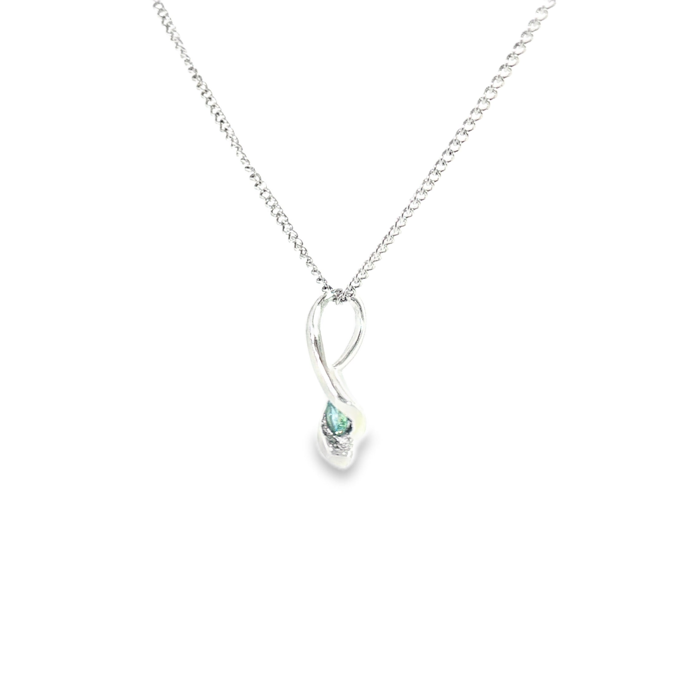 Sterling Silver 0.18ctw Montana Sapphire Pendant