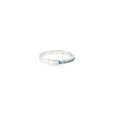 14k White Gold Channel Set 0.24ctw MT Yogo Sapphire Women's Ring
