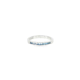 14k White Gold Channel Set 0.24ctw MT Yogo Sapphire Women's Ring