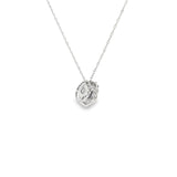 14k White Gold 0.50ctw MT Yogo Sapphire Halo Necklace