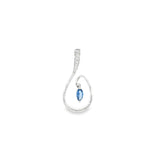 14k White Gold 0.15ctw MT Yogo Sapphire Free Form Pendant